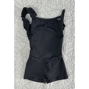 Jo Jax Ruffle Black Shorts Leotard / Kids 4-6